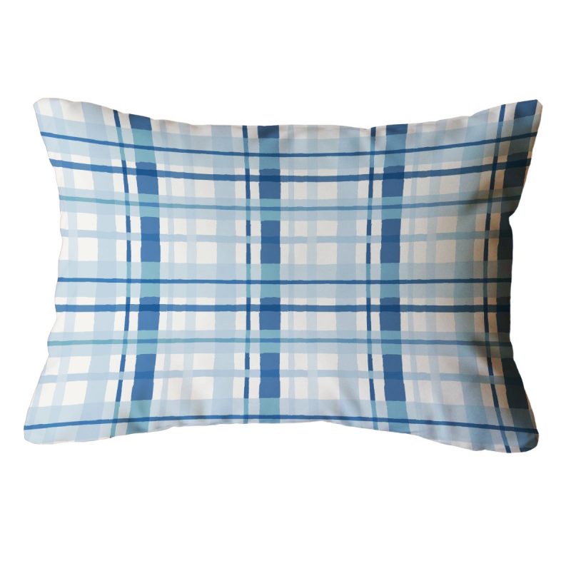 Plaid Indoor/Outdoor Pillow - Lumbar-Throw Pillows-CB Studio-The Grove