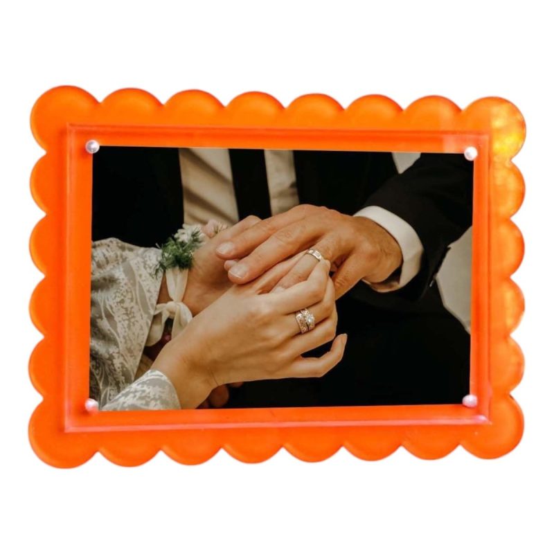 scalloped acrylic frame orangetwistthe grove 916038