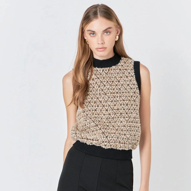 sequins tweed vestendless rosethe grove 569285