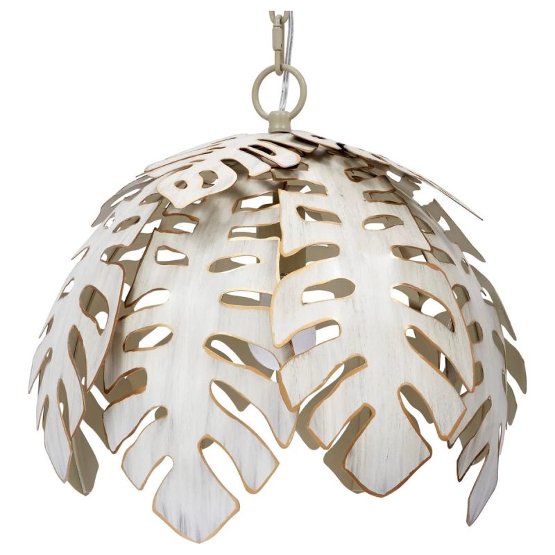 small collins tropical leaf pendant with cream finishold world designthe grove 833305