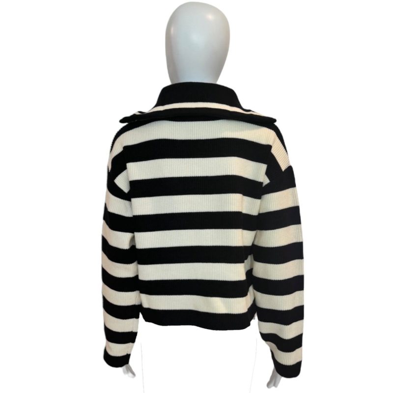 steph striped half zip sweater black whiteenglish factorythe grove 864846