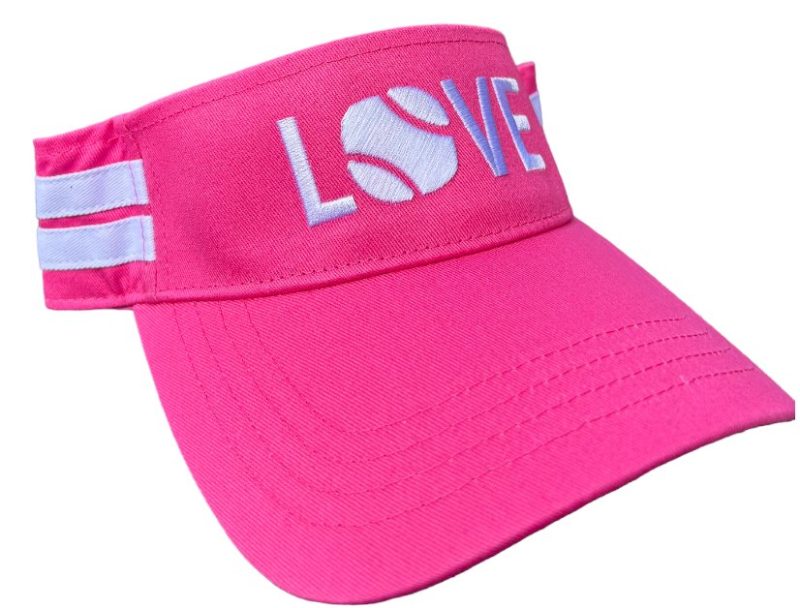 striped cotton canvas love visor bright pink with white loverunway athleticsthe grove 136034