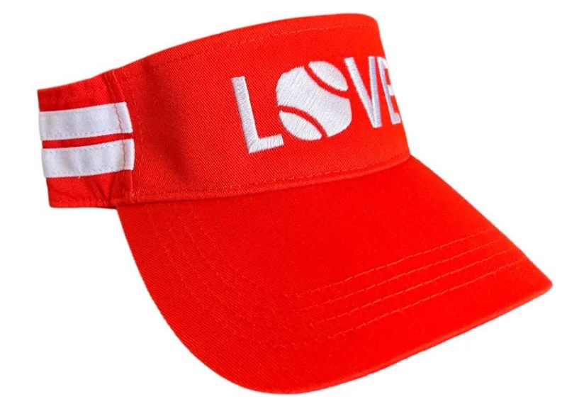 striped cotton canvas love visor red with white loverunway athleticsthe grove 473119