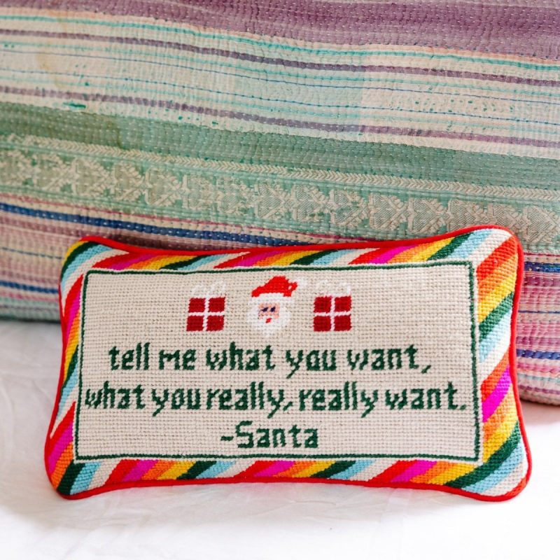 tell me what you want needlepoint pillowfurbish studiothe grove 244521