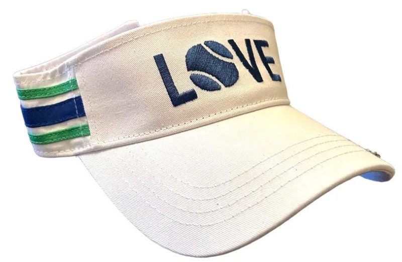 tennis visor white with navy loverunway athleticsthe grove 101728