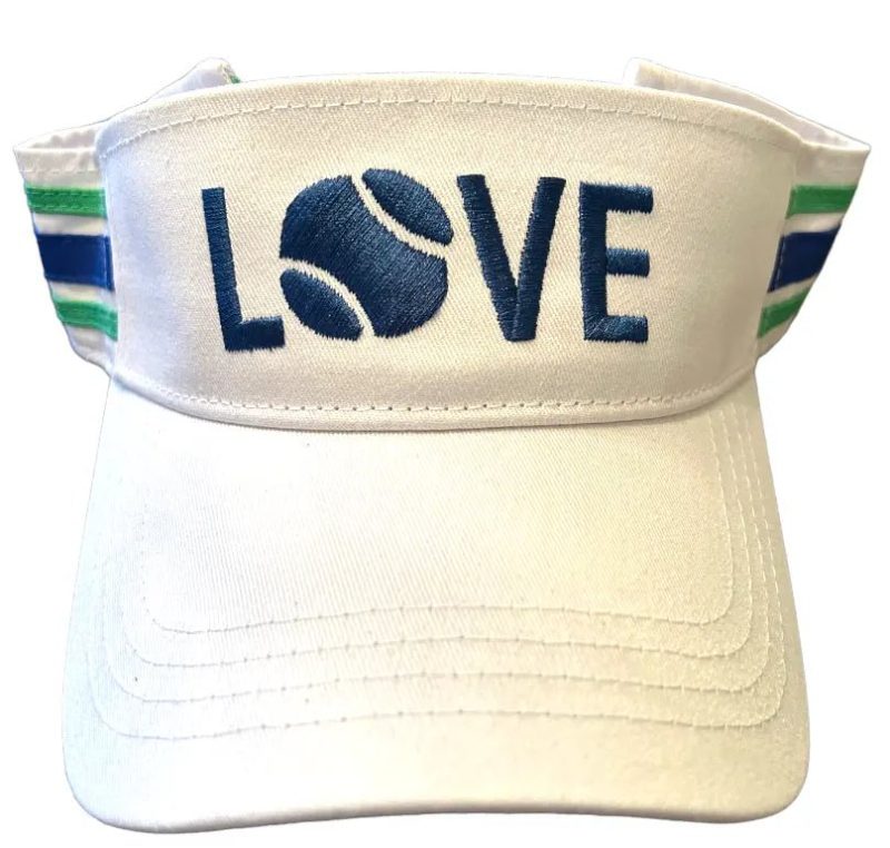 tennis visor white with navy loverunway athleticsthe grove 855901