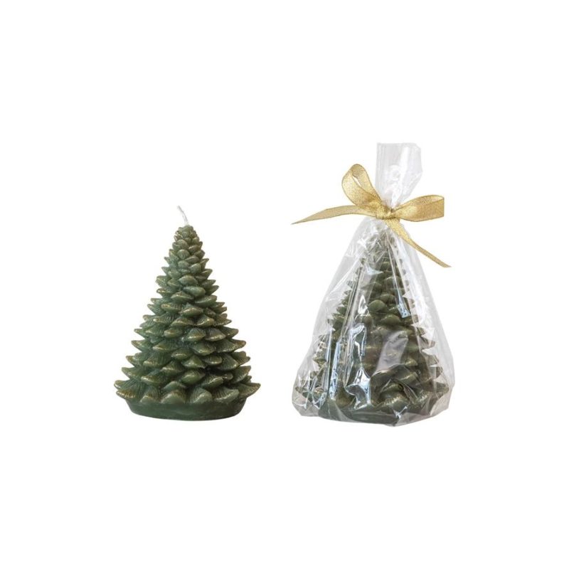 tree shaped candle with gold tips smallcreative co opthe grove 874352