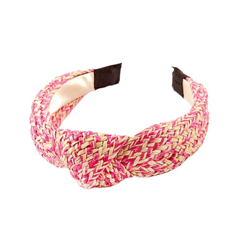 two tone knotted rattan headband fuchsiatwistthe grove 568753