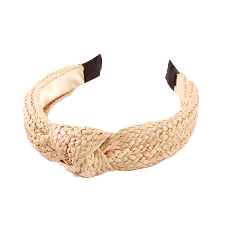 two tone knotted rattan headband ivorytwistthe grove 494911