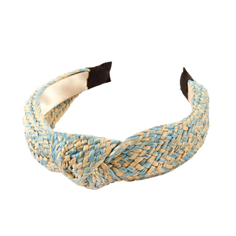 two tone knotted rattan headband light bluetwistthe grove 262296