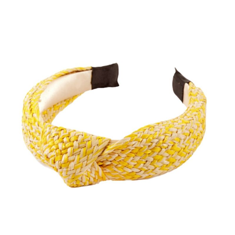 two tone knotted rattan headband yellowtwistthe grove 777132