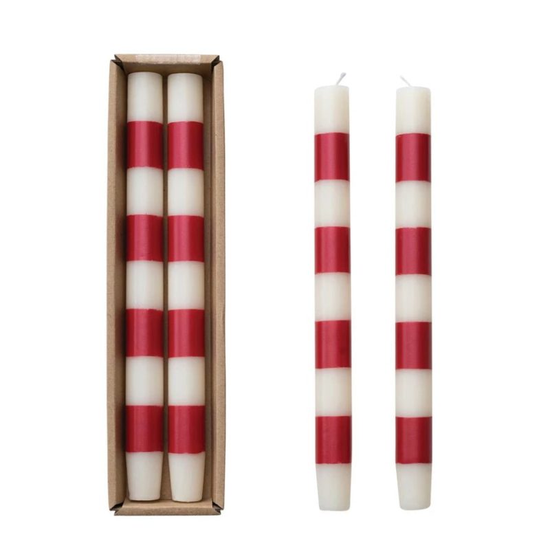 unscented striped taper candles set of 2creative co opthe grove 588516