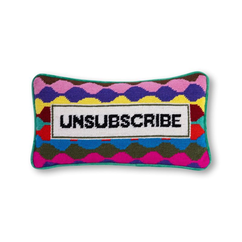 unsubscribe needlepoint pillowfurbish studiothe grove 861444