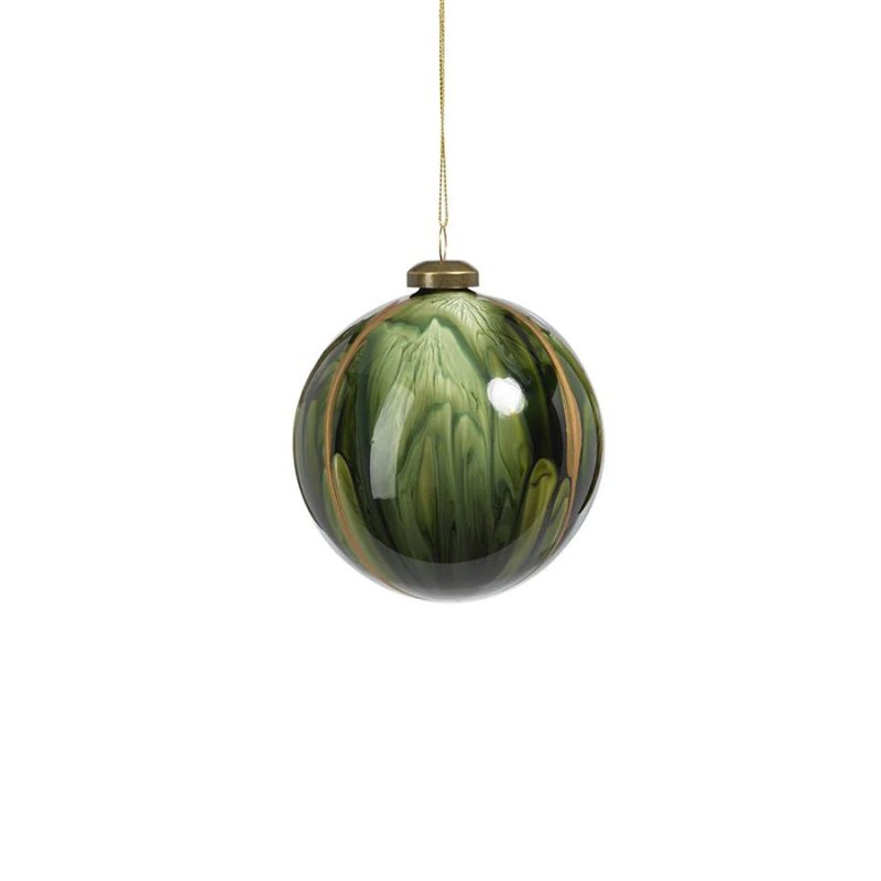 water color glass ornament shiny greenzodaxthe grove 729269