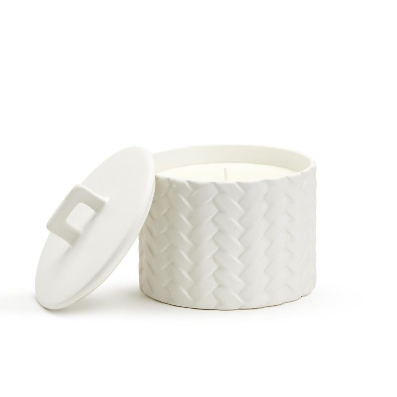 white fig scented basket weave ceramic candletwos companythe grove 536171