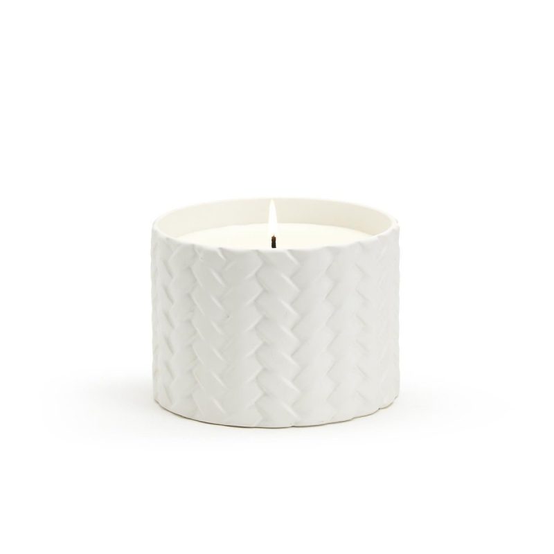 white fig scented basket weave ceramic candletwos companythe grove 685738