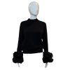 Whitney Wool & Fox Fur Sweater | Black - Sweaters - Twist - The Grove