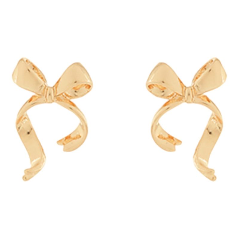 willa wavy tail bow earrings goldtwistthe grove 918287