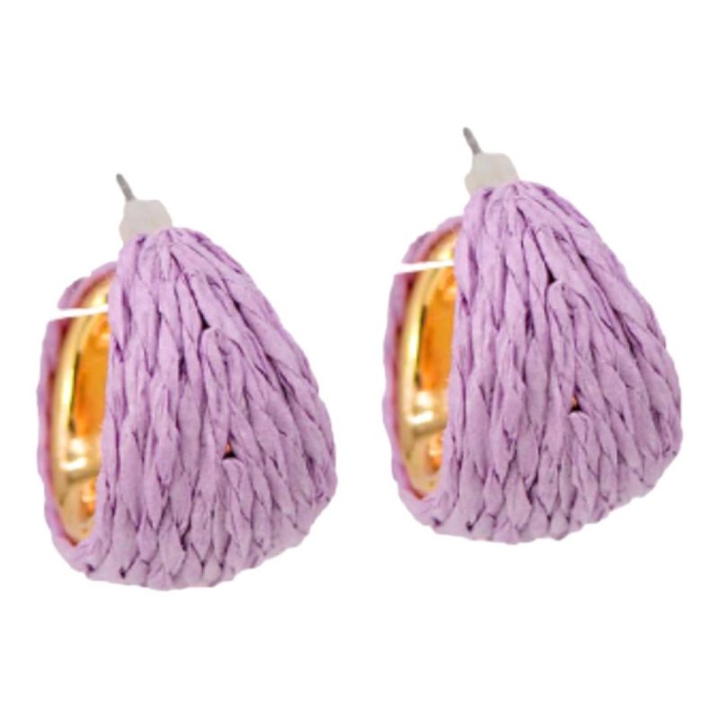 wrapped raffia hoop earrings lilactwistthe grove 390071