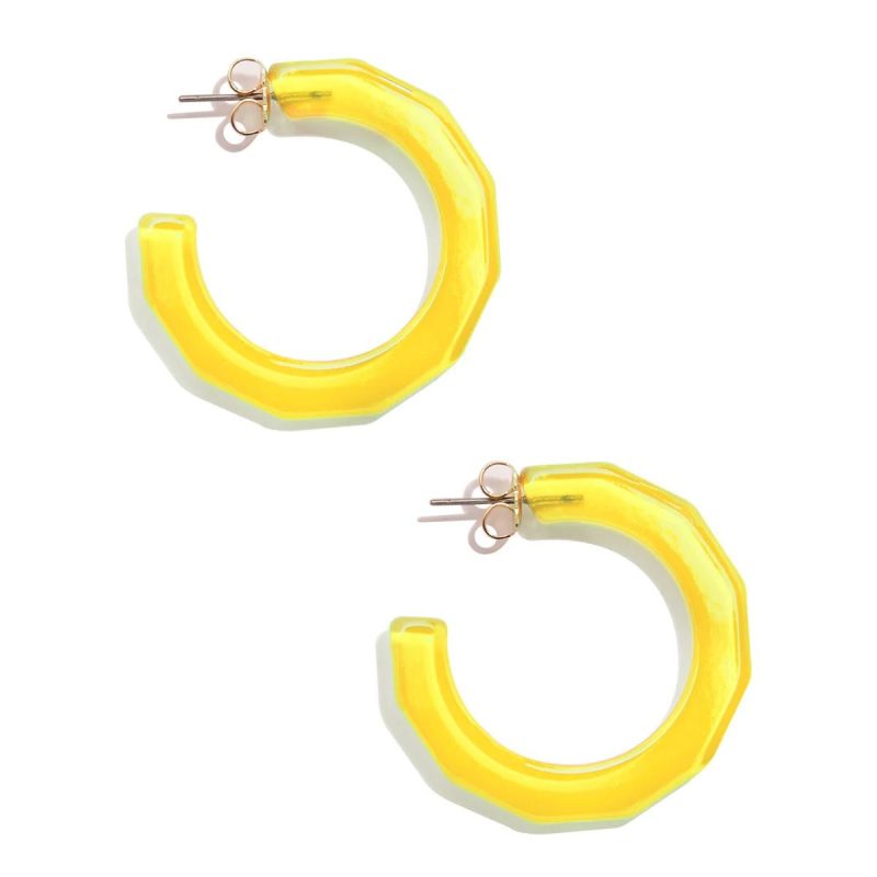 yellow large robin textured hoop earringszenziithe grove 135285